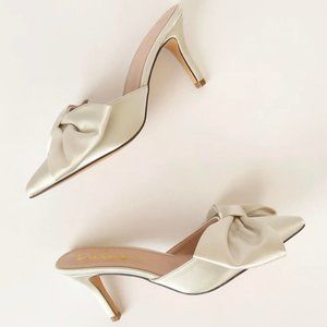 Lulus Lyle Ivory Satin Pointed-Toe Mules